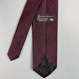 Brooks Brothers 3" Silk Neck Tie Red White Blue Dots Geometric Made in USA 57"